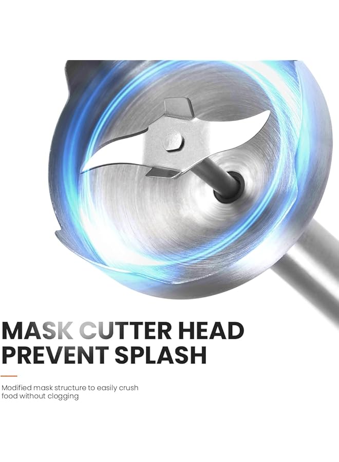 erorex Powerful 1000W 4 In 1 Hand Immersion Blender 9 Speed Immersion Multi Purpose Stainless Steel Stick Blender 700Ml Mixing Beaker 500Ml Food Processor Whisk - Image 5