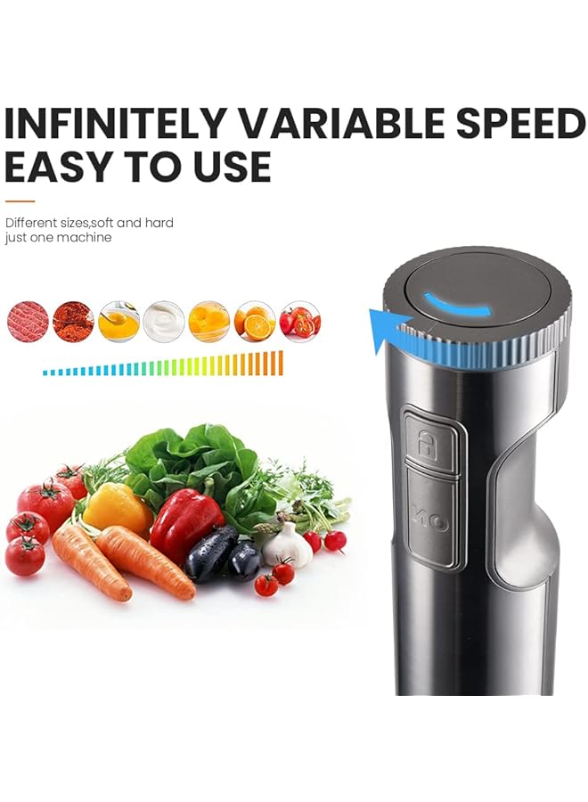 erorex Powerful 1000W 4 In 1 Hand Immersion Blender 9 Speed Immersion Multi Purpose Stainless Steel Stick Blender 700Ml Mixing Beaker 500Ml Food Processor Whisk - Image 4