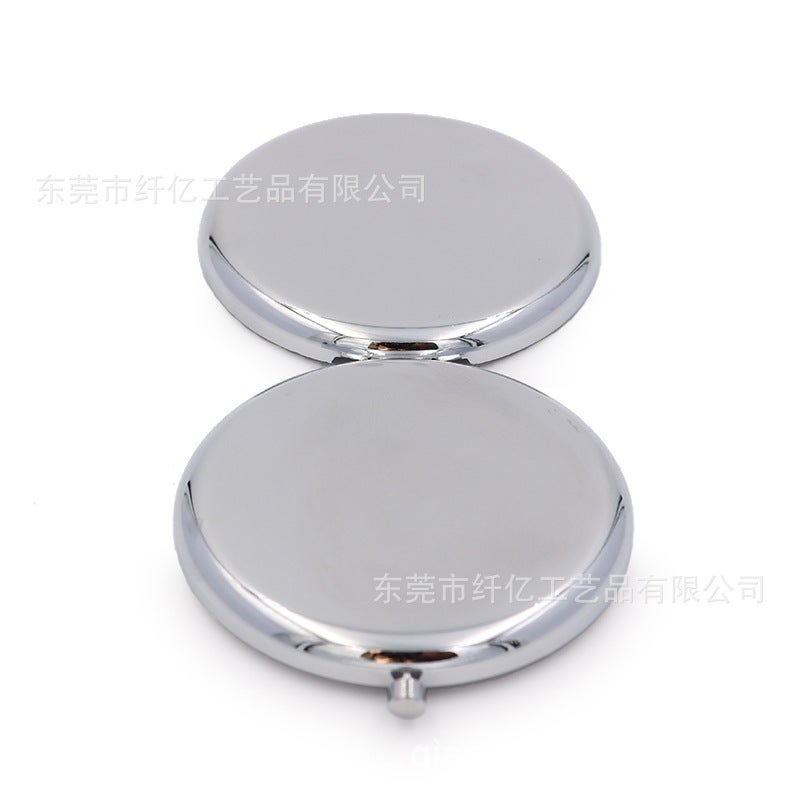 Rose Gold Metal Cosmetic Mirror Environmental Protection Electroplating Portable Folding Small Mirror Double-Sided Light Simple - Image 5