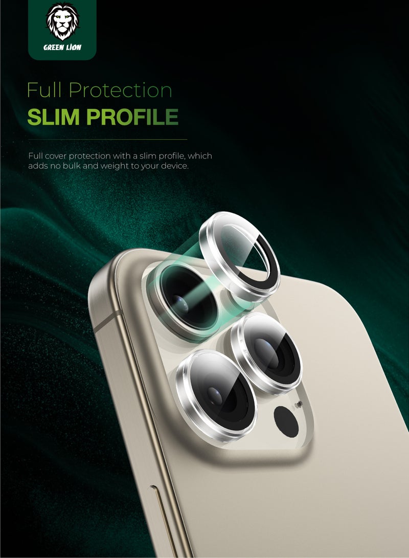 GREEN LION iPhone 16 Pro/16 Pro Max Trio Camera Lens / Anti Scratch / Shatter Protection / High Transparency / Full Converge / Anti-Glare Coating / Nano Absorption / Durable Glass - Clear - Image 4