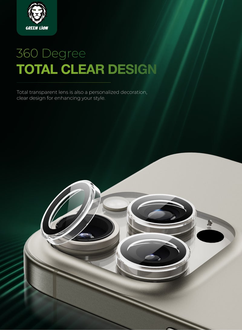 GREEN LION iPhone 16 Pro/16 Pro Max Trio Camera Lens / Anti Scratch / Shatter Protection / High Transparency / Full Converge / Anti-Glare Coating / Nano Absorption / Durable Glass - Clear - Image 5