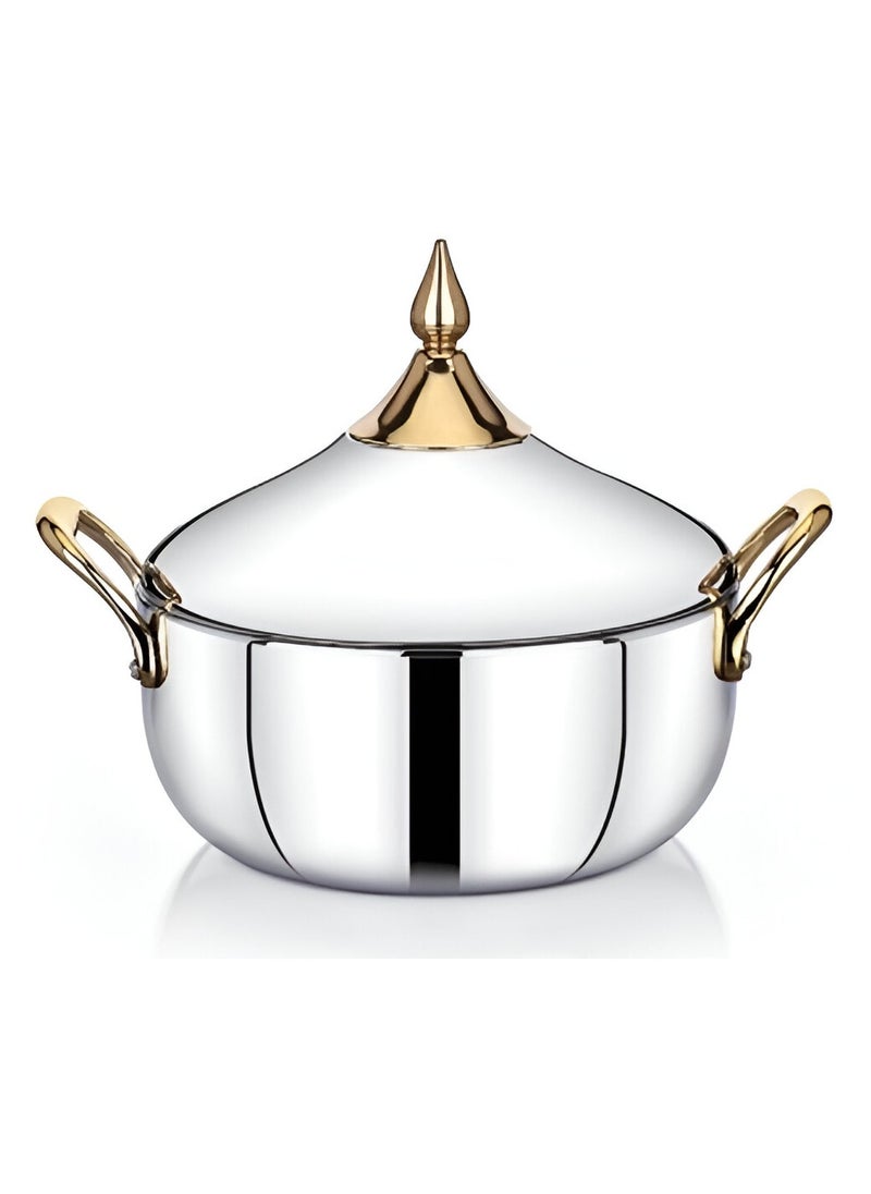 Homemaker ALIA Hotpot 5000ML Silver – Premium Stainless Steel Hot Pot for Cooking, Serving, and Steaming – Elegant Silver Design for Large Gatherings 
