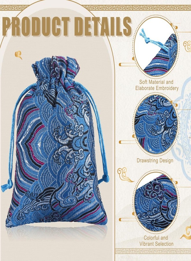 SilTriangle 60 Pcs Chinese Silk Jewelry Pouch Bag Drawstring Coin Purse Embroidered Small Purse Organizer Gift Pouch Colors Value Set - Image 3