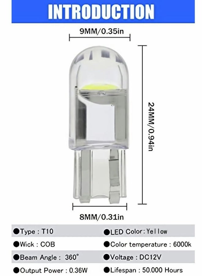 Loquat 194 LED Bulbs 6000K White, 6000K 68 2825 W5W T10 Wedge COB LED Replacement Bulbs, Super Brightness, for License Plate Lights, Car Position Lamps, Map Light, 30pcs - Image 2