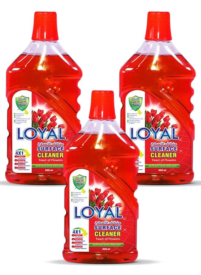 لويال منظف ​​أسطح ٣ × ٨٠٠ مل برائحة الزهور - Image 1