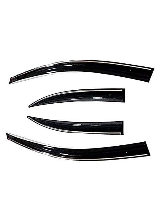 AUTOXYGEN Car Chrome Line Rain Wind Door Visor/Side Window Deflector/Rain Guard/Wind Guard Accessories Compatible For Tigor (Set of 4 Pcs) - Image 3