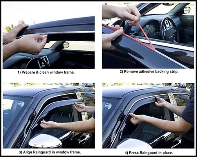 AUTOXYGEN Car Chrome Line Rain Wind Door Visor/Side Window Deflector/Rain Guard/Wind Guard Accessories Compatible For Tigor (Set of 4 Pcs) - Image 5
