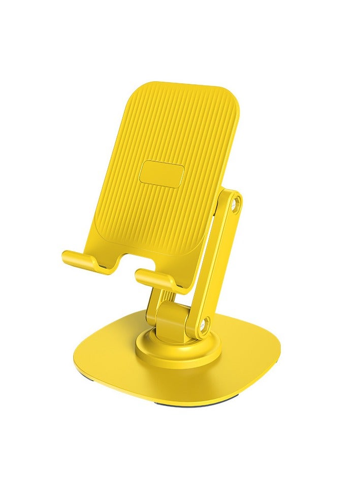 Carbon steel alloy desktop phone stand Multi-functional lazy portable folding non-slip tablet stand yellow - Image 1