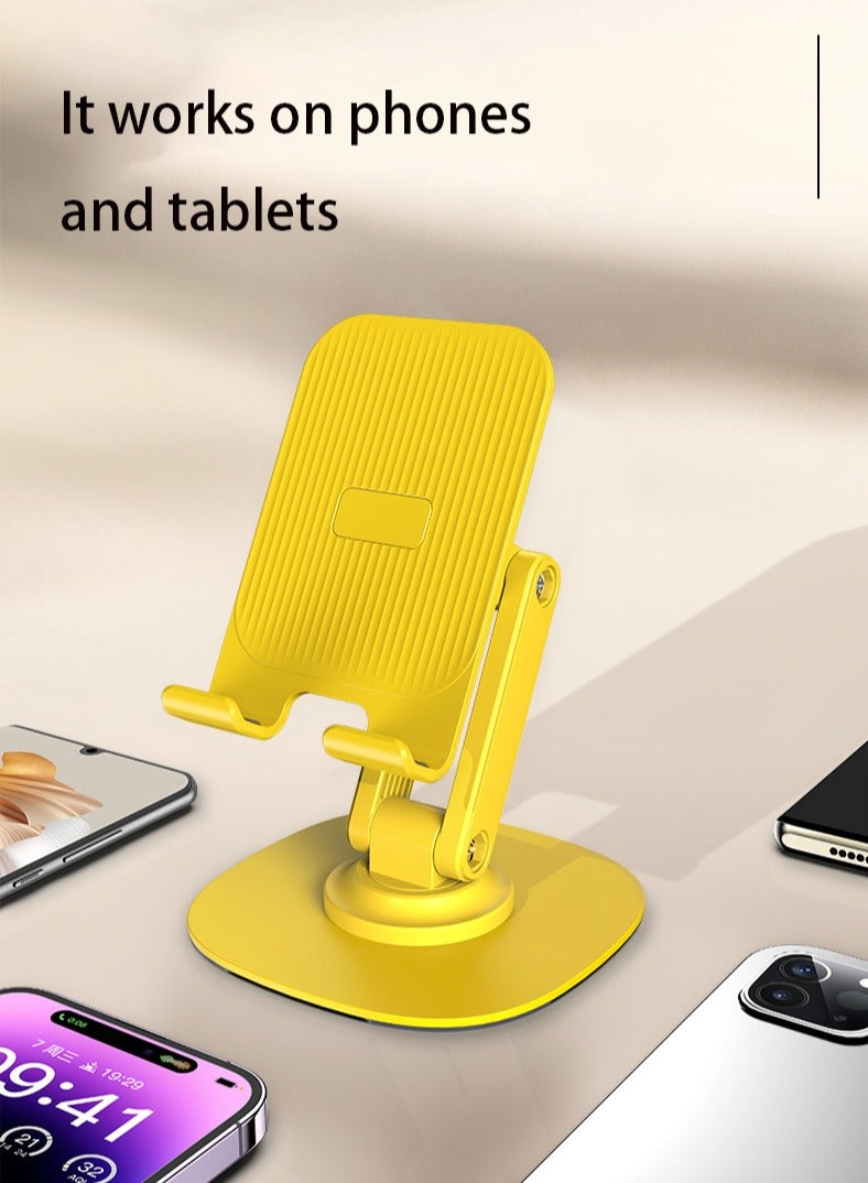 Carbon steel alloy desktop phone stand Multi-functional lazy portable folding non-slip tablet stand yellow - Image 3