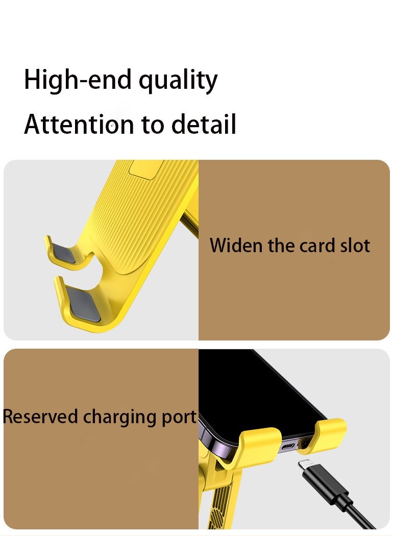 Carbon steel alloy desktop phone stand Multi-functional lazy portable folding non-slip tablet stand yellow - Image 4