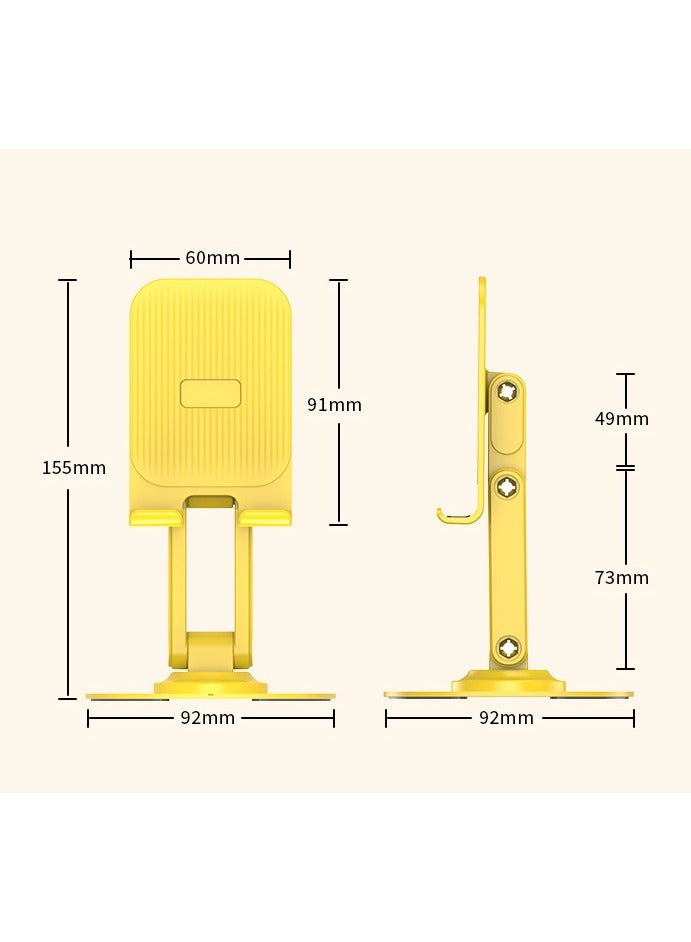 Carbon steel alloy desktop phone stand Multi-functional lazy portable folding non-slip tablet stand yellow - Image 5