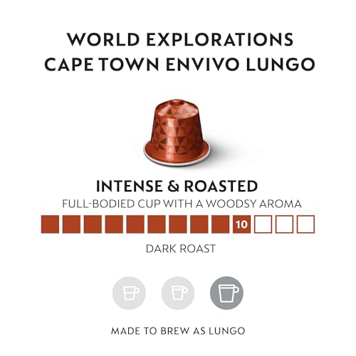 Nespresso Capsules Original Line Cape Town Envivo Lungo Dark Roast Espresso Coffee Pods 50 Count Coffee Pods - Image 5