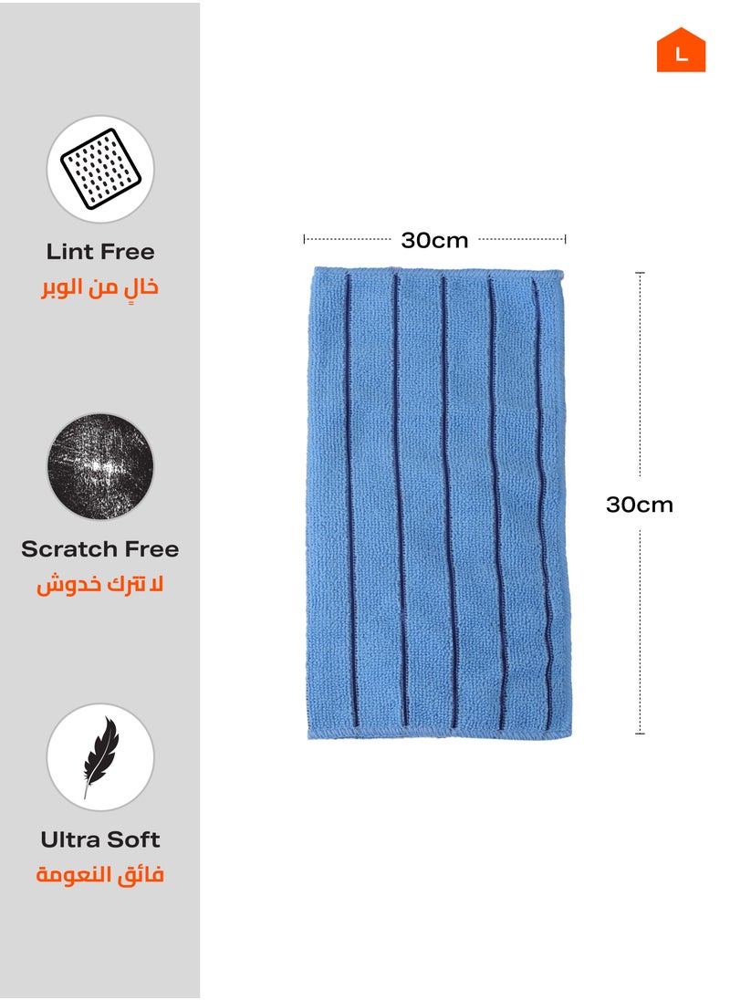 لوازم مساحات مطبخ 5 قطع 30×30 سم - قماش تنظيف مايكروفايبر، مسحات قابلة لإعادة الاستخدام، تجف بسرعة ولا تخدش الأسطح، مناديل متعددة الاستخدامات للأطباق والأسطح للمنازل والاستخدام المهني  - Image 2