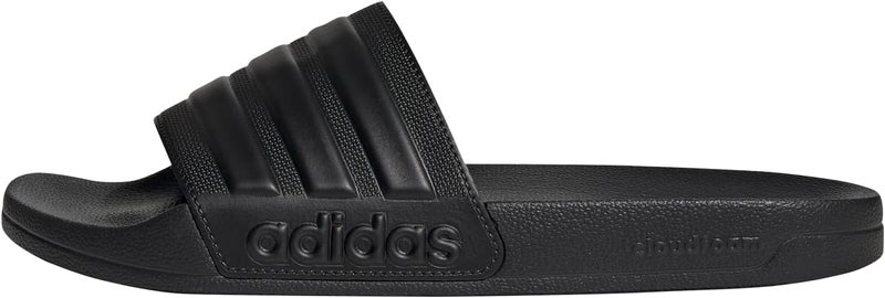 Adidas أديداس أديليت شاور سلايدز - للجنسين - أسود/أسود/أسود - مقاس 43 EU - Image 1