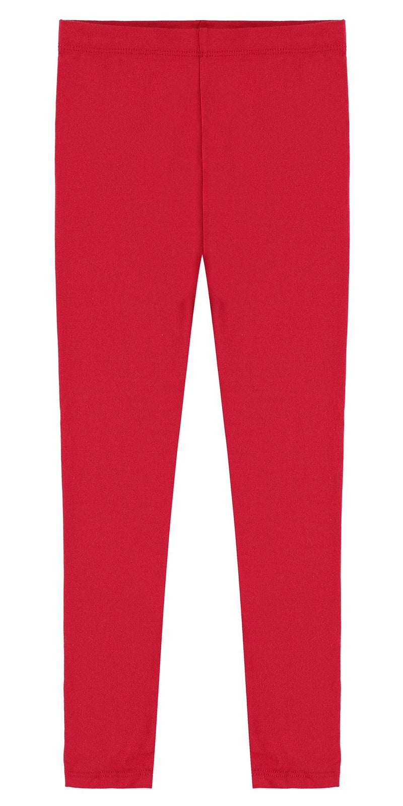 Popular Big Girl's Cotton Ankle Length Leggings - Red - 10 - Image 1