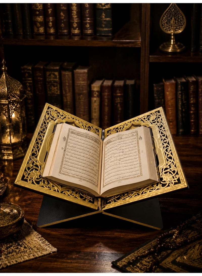 Slema Foldable Wooden Book Stand Quran Bible Book Holder Muslim Reading Bookshelf Magazine Cookbook Display Holder for Display Reading Prayer Chapel - Image 5
