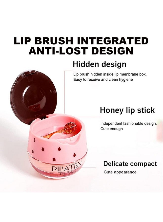 MinFei Bee Lip Balm Honey Pot Honey & Strawberry & Watermelon&Apple Lime Lip Mask Overnight Moisturizing Lip Sleep Mask With Stick Hydrating & Prevention Dry And Cracked Lip Scrubs Exfoliator  - Image 4