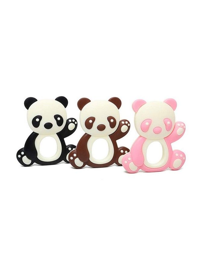 iSweven Teethers For Babies ; Bpa Free Silicone Soft Baby Toys ; Panda Shaped Baby Gum Molar Chew Toy Releive Long Tooth Pain ; Toodle Teething Pacifier (3 12 Months Black) - Image 4