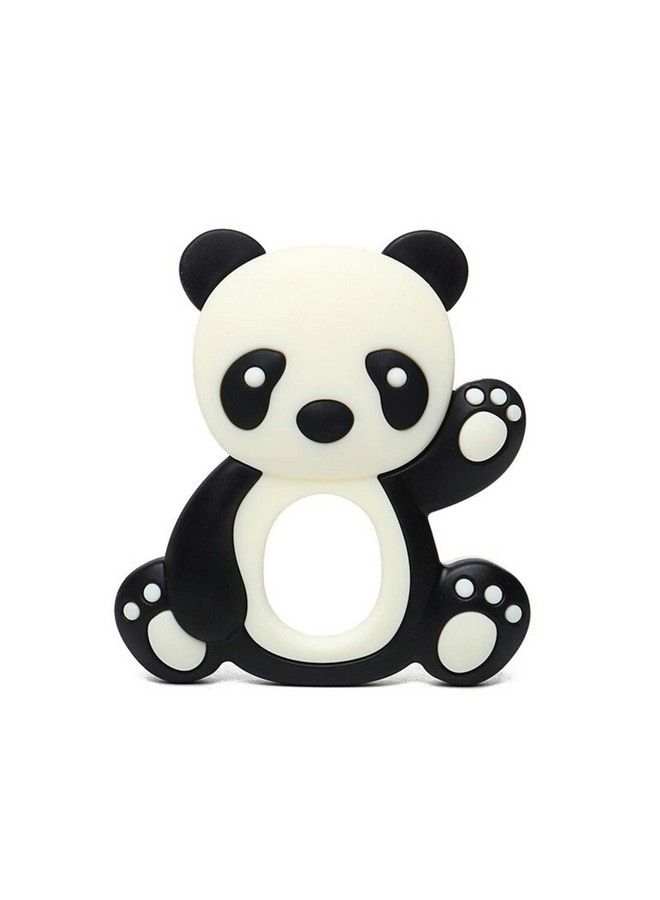 iSweven Teethers For Babies ; Bpa Free Silicone Soft Baby Toys ; Panda Shaped Baby Gum Molar Chew Toy Releive Long Tooth Pain ; Toodle Teething Pacifier (3 12 Months Black) - Image 3