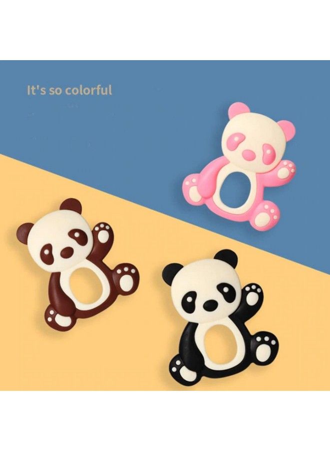 iSweven Teethers For Babies ; Bpa Free Silicone Soft Baby Toys ; Panda Shaped Baby Gum Molar Chew Toy Releive Long Tooth Pain ; Toodle Teething Pacifier (3 12 Months Black) - Image 5