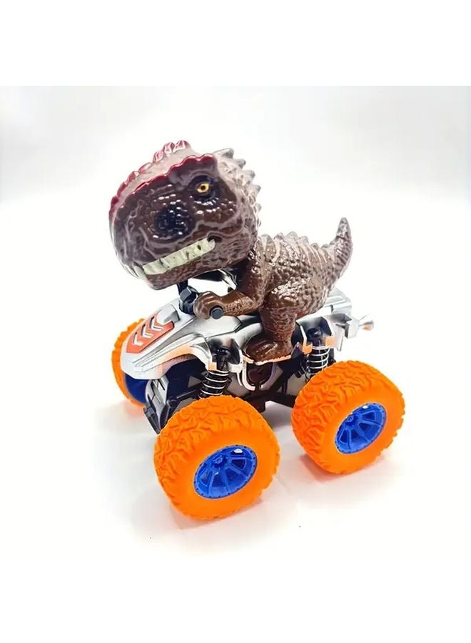 Brown Tyrannosaurus Rex Dinosaur Inertia Toy Car Friction Powered No Battery Needed - Image 1