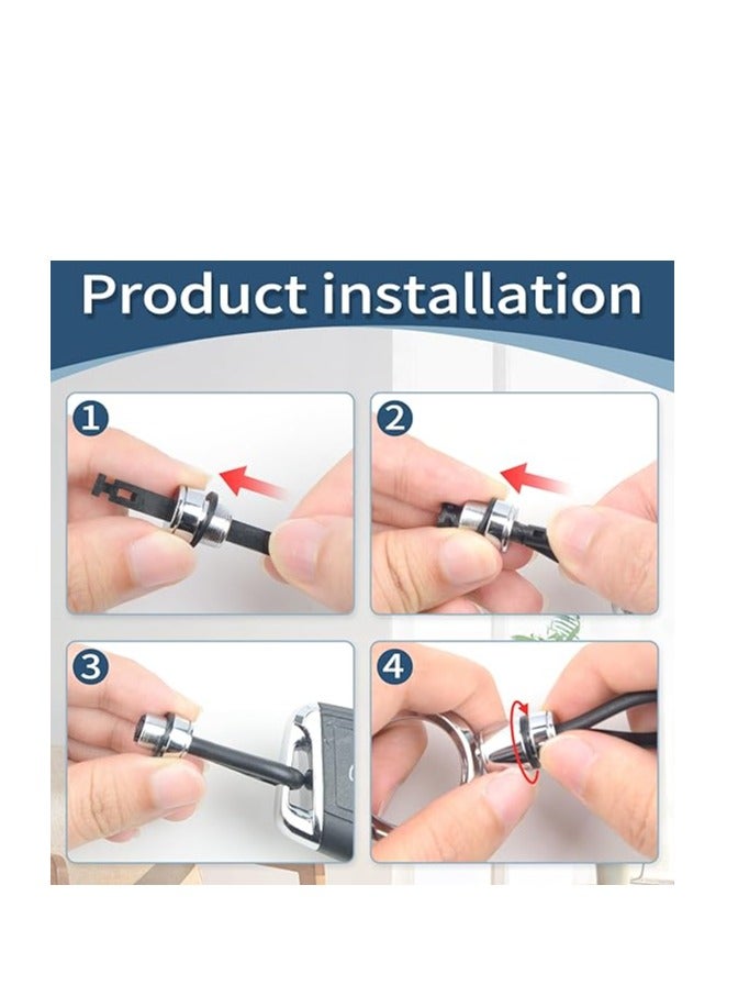 OUYoo Car Key Case Suitable for Mercedes Benz, Key Case Cover for E Class 2017 S Class 2018 TPU Silicone Leather Texture Protective Case,Bring a key chain.（Blue） - Image 4