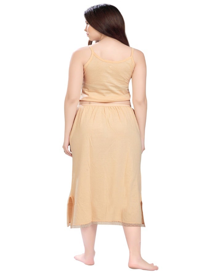 mybody MyBody Maxi Inskirt Pack1 Skin Cotton Underskirt for Women | Breathable Inner Skirt for Abaya, Gown & Maxi Dress | Comfortable Modest Wear with Elastic Waistband | Sizes S to 3XL | Soft Daily Innerwear Layer  - Image 5
