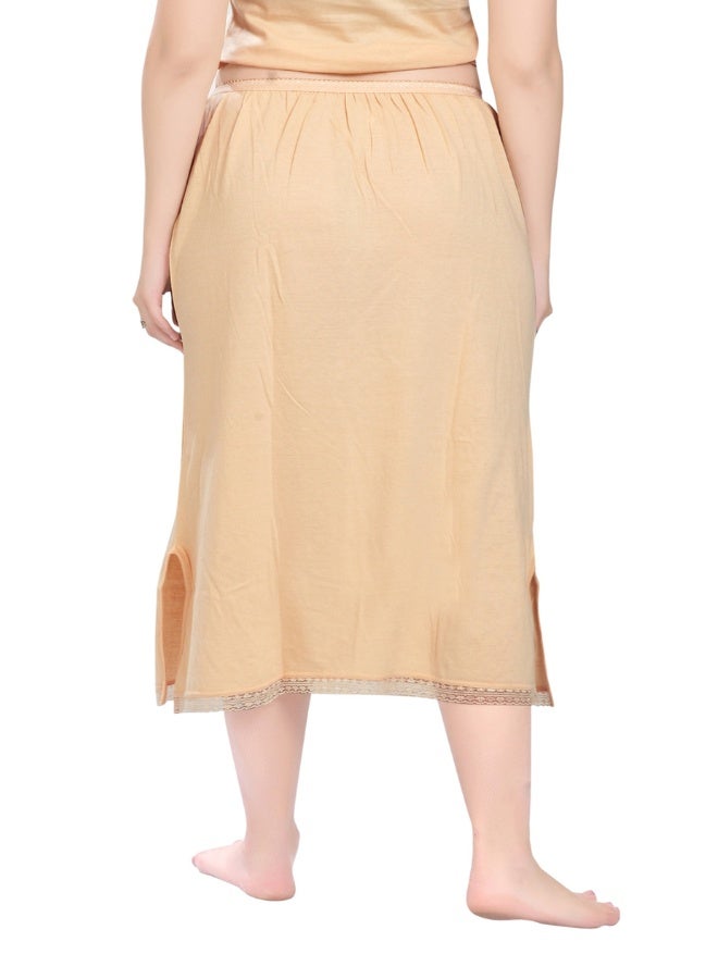 mybody MyBody Maxi Inskirt Pack1 Skin Cotton Underskirt for Women | Breathable Inner Skirt for Abaya, Gown & Maxi Dress | Comfortable Modest Wear with Elastic Waistband | Sizes S to 3XL | Soft Daily Innerwear Layer  - Image 3