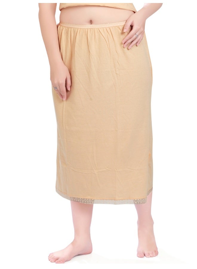mybody MyBody Maxi Inskirt Pack1 Skin Cotton Underskirt for Women | Breathable Inner Skirt for Abaya, Gown & Maxi Dress | Comfortable Modest Wear with Elastic Waistband | Sizes S to 3XL | Soft Daily Innerwear Layer  - Image 2