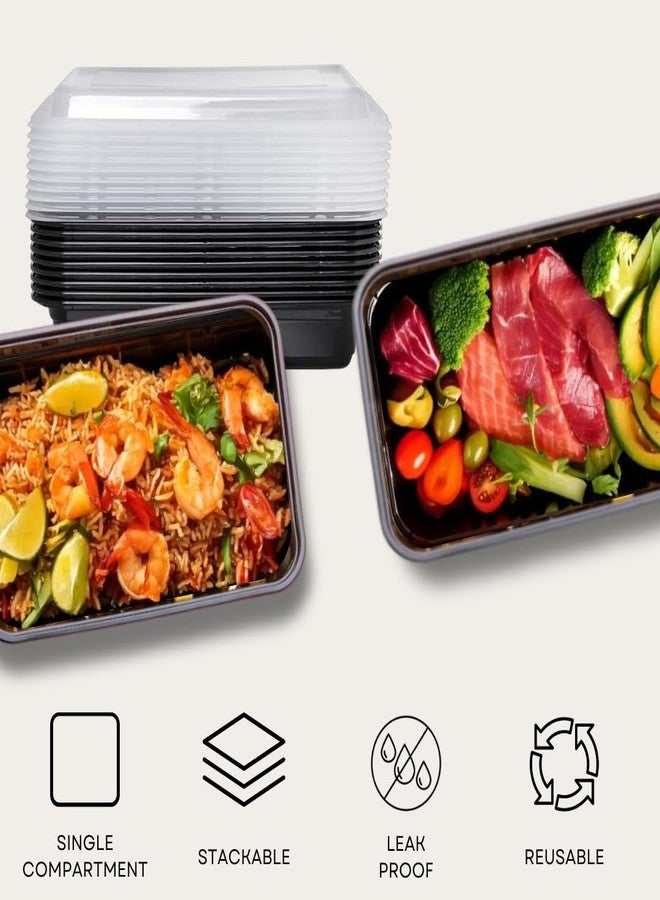 ICE N COLD Reusable To-Go Food Meal Prep Storage Containers with Leak Proof Snap Lids 58oz | 1715ml | 10-Pack - Image 3