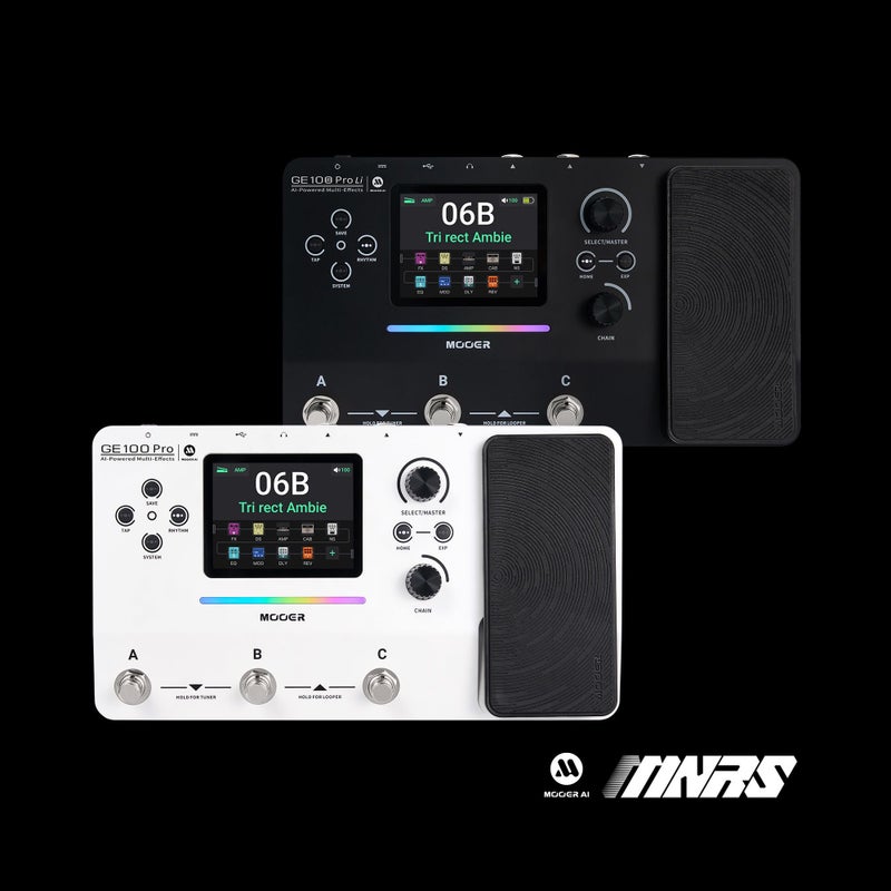 MOOER GE100Pro White AI Guitar Multi-Effects Processor, 3.5" Color Screen, Stereo Looper, Built-in Drum Machine, Support IR / NAM / MNRS  2.0 - Image 2
