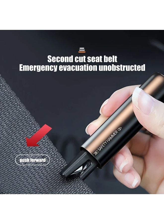 Red Car Safety Hammer Emergency Escape Tool with Seat Belt Cutter Window Breaker - Image 3