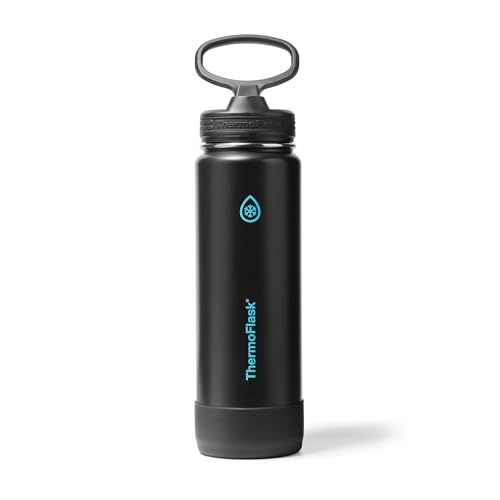 ThermoFlask Insulated Water Bottle with Straw Lid 24 oz Electric Eclipse Leakproof Stainless Steel Water Bottle for Cold Hot Drinks Travel Daily Hydration - Image 1