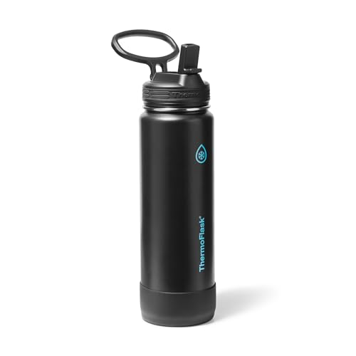 ThermoFlask Insulated Water Bottle with Straw Lid 24 oz Electric Eclipse Leakproof Stainless Steel Water Bottle for Cold Hot Drinks Travel Daily Hydration - Image 3