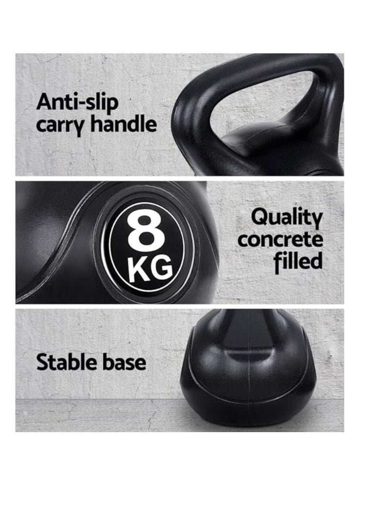 View 8kg Fixed Weight Kettlebell Dumbbell with Neoprene Coating for Home Fitness Strength Training Outdoor Gym Cardio Pilates Bodybuilding  - Image 3