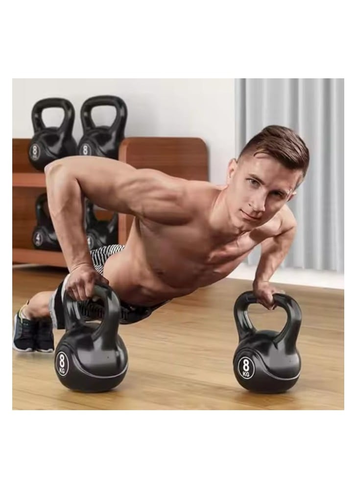 View 8kg Fixed Weight Kettlebell Dumbbell with Neoprene Coating for Home Fitness Strength Training Outdoor Gym Cardio Pilates Bodybuilding  - Image 4