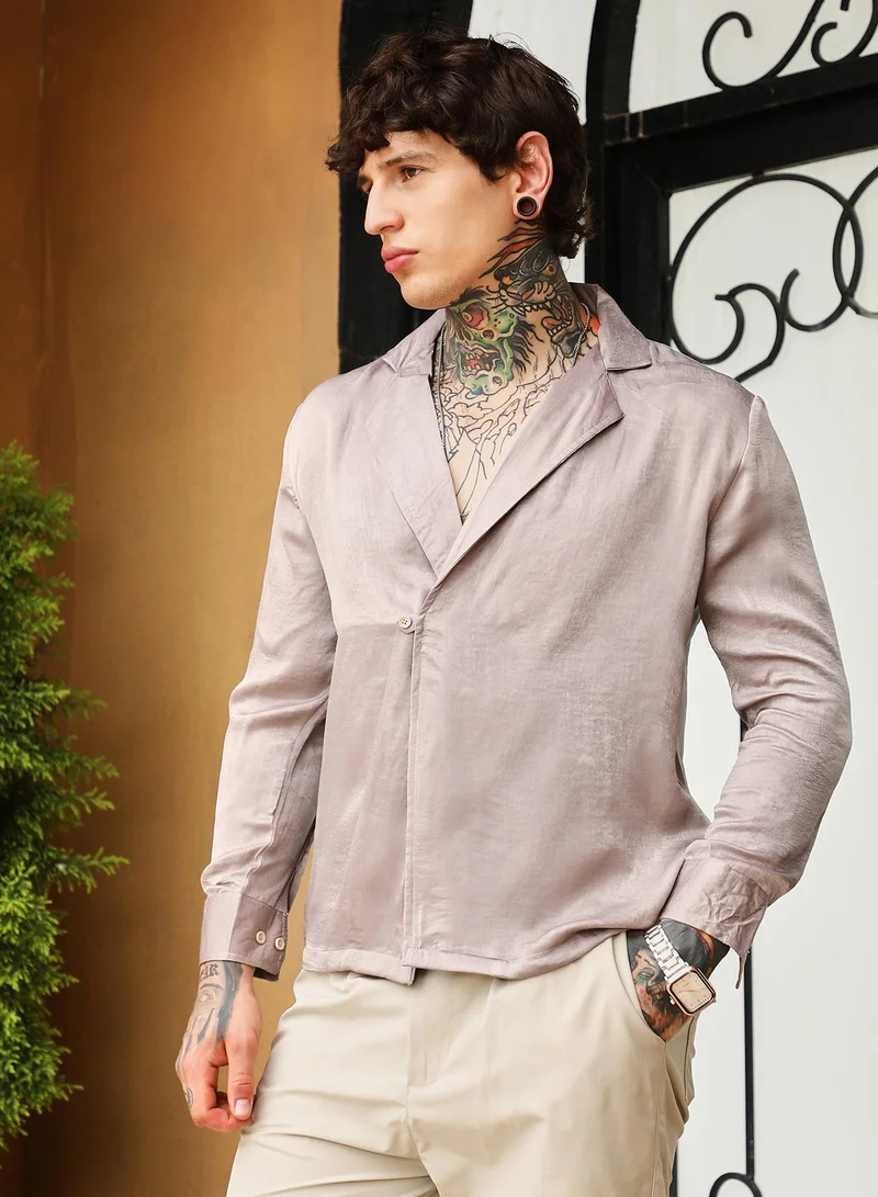 CAHOOT  Men's Smoke Grey Cuban-Modular Shirt for Men | Best Price UAE