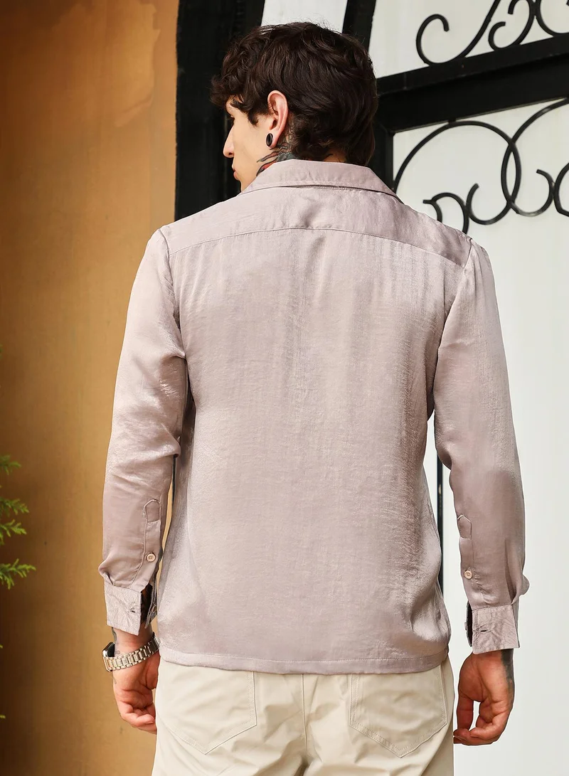 CAHOOT  Men's Smoke Grey Cuban-Modular Shirt for Men | Best Price UAE