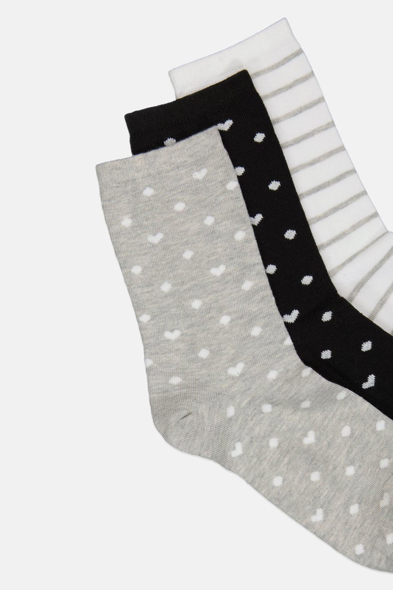 Kathy Ireland Women 3 Pair Textured Long Socks, Multicolor - Image 2