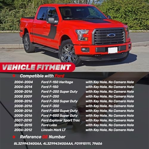 IFATRUNK Tailgate Handle Compatible with 20042016 Ford F150 F250 F350 F450 F550 Super Duty Explorer Lobo Lincoln Mark LT Liftgate Latch Door Handle Replace 8L3Z9943400AA 79606 wKey Hole - Image 3