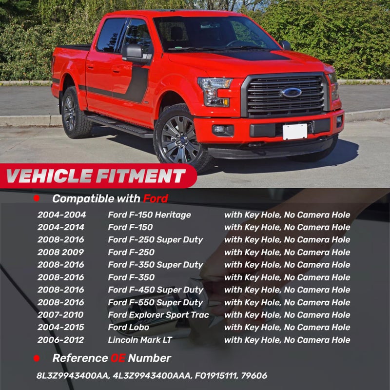 IFATRUNK Tailgate Handle Compatible with 20042016 Ford F150 F250 F350 F450 F550 Super Duty Explorer Lobo Lincoln Mark LT Liftgate Latch Door Handle Replace 8L3Z9943400AA 79606 wKey Hole - Image 4