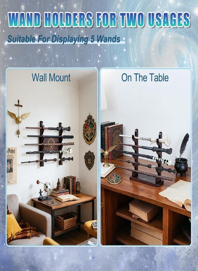 DigNew 5 Tiered Wand Holder,Wood Wand Display Stand,Wall Mount and Desktop,Suitable for Wand Enthusiasts or Collectors to Display in The Living Room,Bedroom or Office - Image 2