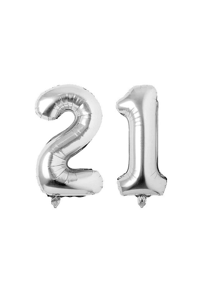 FI - FLICK IN 28 pcs 21st Birthday Decoration Boys Birthday Decorations Girls 21st Anniversary Decoration for Husband Wife 21 Year Birth Day Items for Kids Party Supplies (Pack of 28, Silver & Black) - Image 5