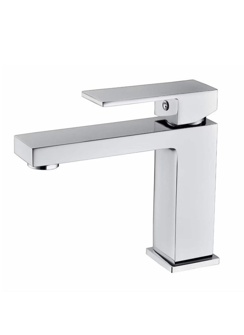 BRIMIX - BRIMIX Single Lever Basin Mixer Wash Basin Faucet Cold & Hot Water Bathroom Faucet Lavatory Vanity Tap Brass (Chrome) - Image 1