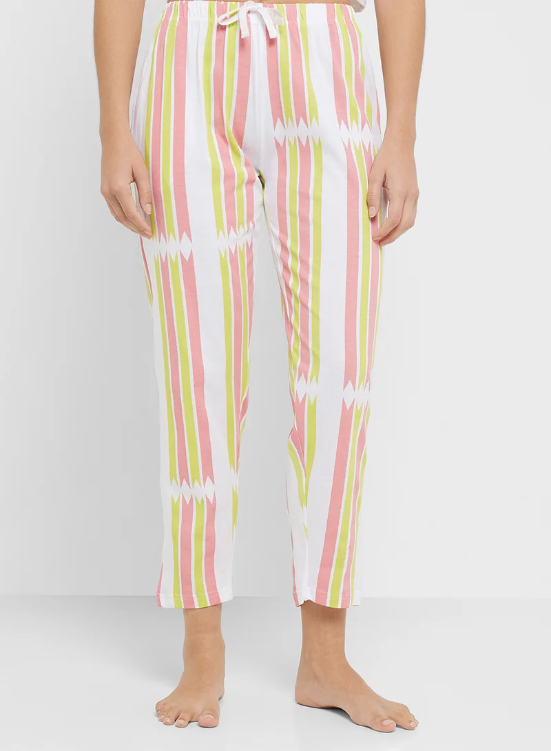 Ginger Cotton Graphic T-Shirt & Stripe Pyjama Set