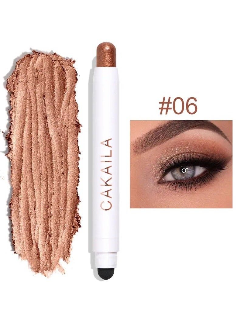 CAKAILA Vibrant Shimmer Eyeshadow Stick - 2-in-1 Creamy Eye Brightener & Highlighter with Soft, Smooth, Easy-to-Apply Formula for Music Festival, Party, and Everyday Use - Long-Lasting, Water-Resistant, and Cruelty-Free 06  - Image 1