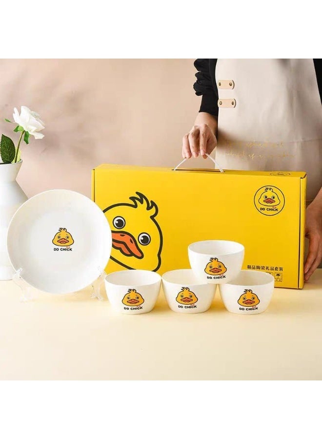 DD Set of 4 bowls with a flat plate - Image 1