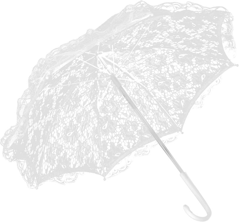 Keenso Embroidery Lace Mini Decorative Umbrella for Children's Stage Performance White 16.5x19.3in:, Photo Props, Masquerades - Image 4
