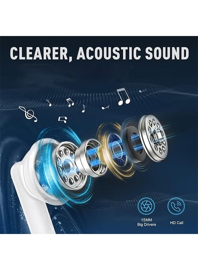 NH Pro 6 Wireless Earbuds, Bluetooth Headphones, High-Resolution Sound, Intelligent Audio Connection, Immersive Sound, Noise Cancelling In-Ear Headphones, for Xiaomi, Huawei, ​Android Mobile Phone, White - Image 4