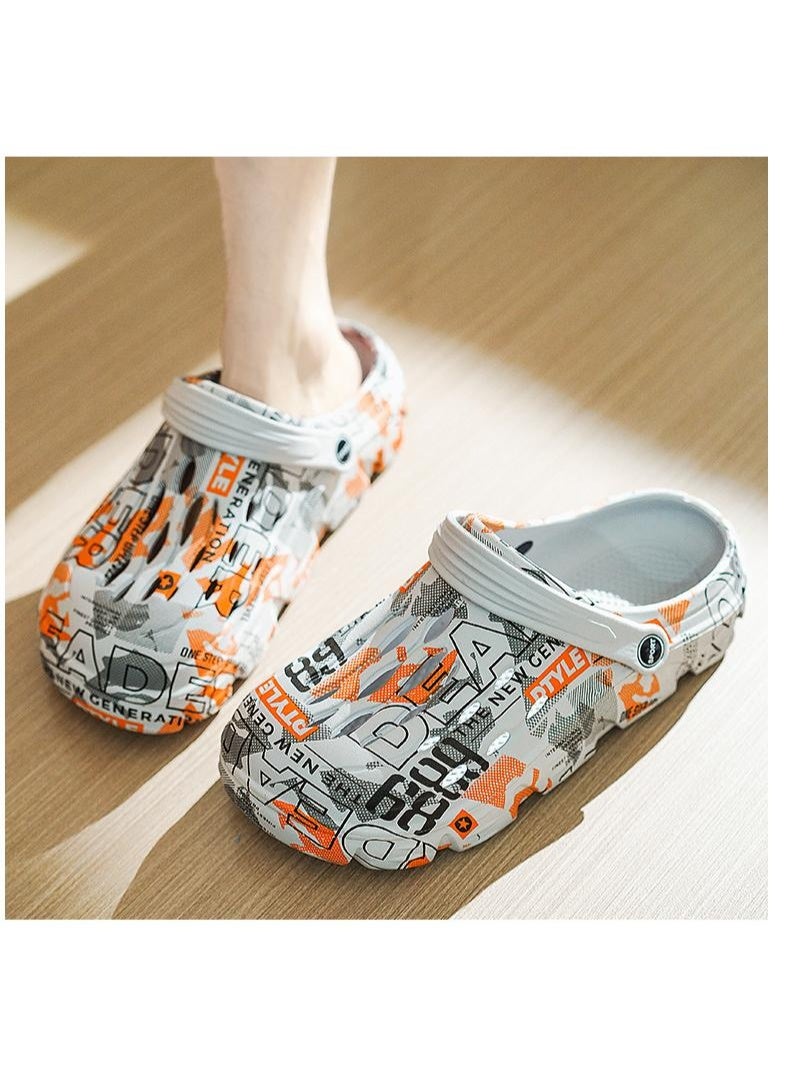 NIBEMINENT Men's Summer  Outdoor Beach Sandals with Hole Shoes, Dual purpose Anti slip and Wear Resistant Soft Sole Wrapped Head  - Image 4